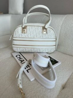 Dior Large Vibe Bowling Handbag Shoulder Bag White -Beautyencounter Shop E2864FA9 2A84 4A02 A588 D2A1846AB2F2