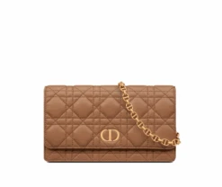 Dior Caro Leather Chain Shoulder Bag Logo